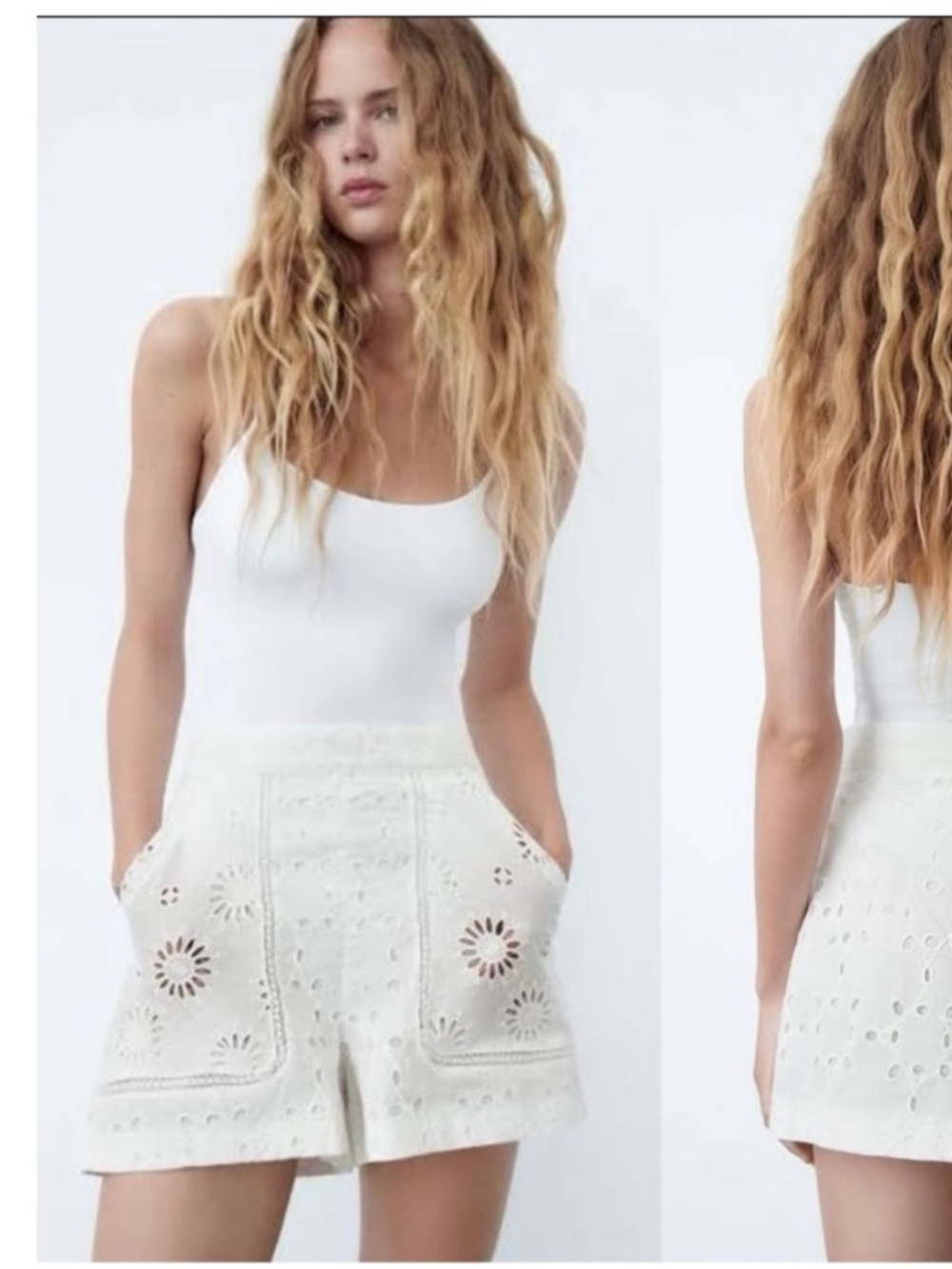 Zara high waisted eyelet shorts, lined NWOT